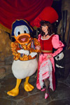 Pirates of the Caribbean Redhead Cosplay and Donald Duck Pirate at Mickey's Halloween Party