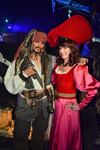 Redhead and Jack Sparrow Pirates of the Caribbean Costume Mickey's Halloween party 